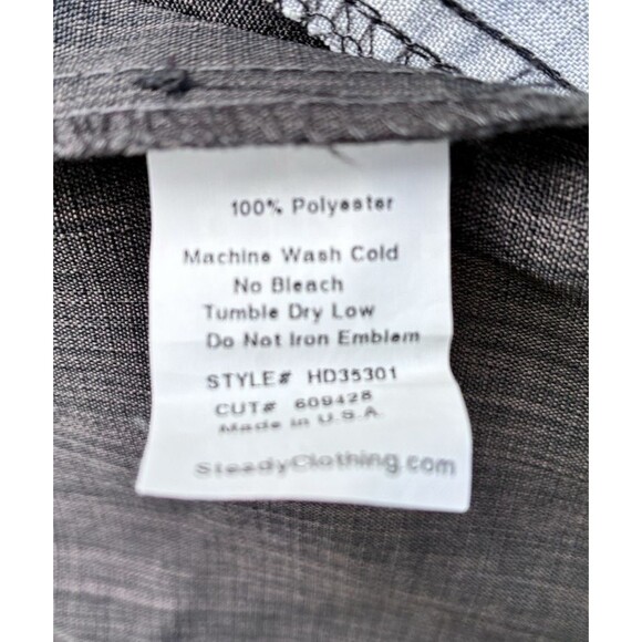 Harley Davidson Cafe Las Vegas Mens Large Shirt Button Up Gray Black Bowling - Picture 4 of 10